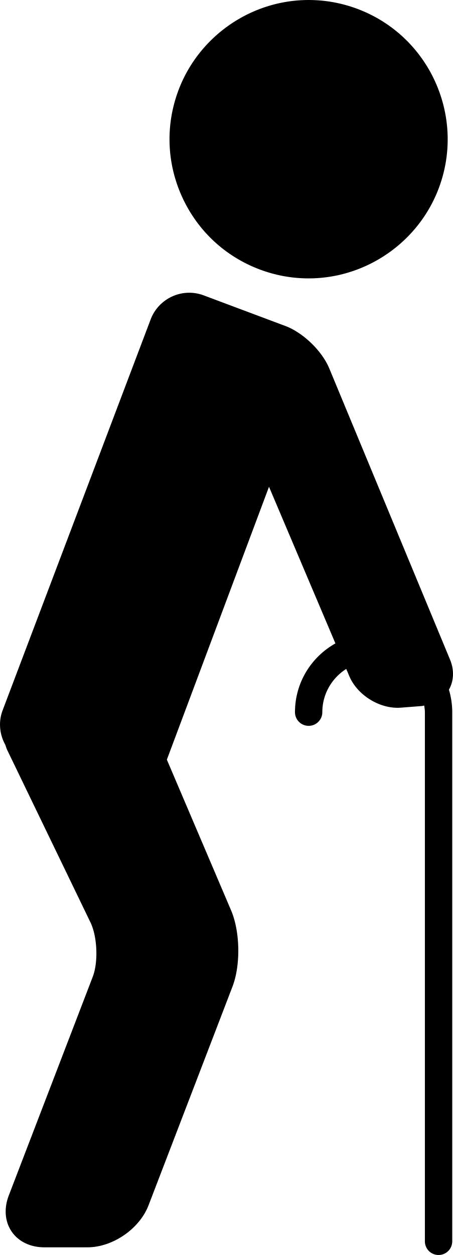 Man With Cane Outline Icon Svg Set Free Vectors